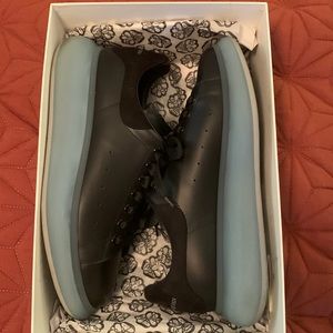 Alexander McQueen size 45 European black frosty blue gray